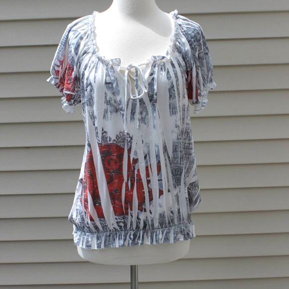 Daniel Benjamin Women's Short Sleeve Top Goth Punk Tattoo Festival Size M - Picture 4 of 9